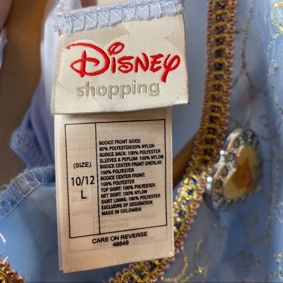 Disney Cinderella Blue Dress Costume Girls Sz 10/12 - Picture 3 of 6